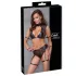 Cottelli Bondage - BH-Set mit Netzeinsatz (schwarz) - L