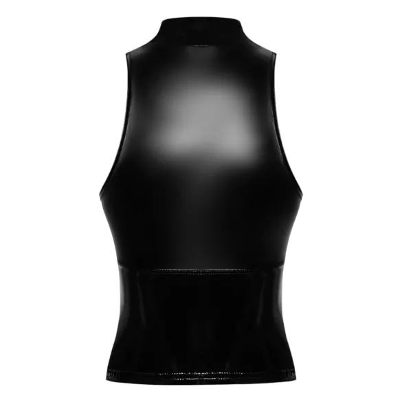 Noir - Glänzendes Zip-Top (Schwarz) - L