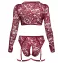 Cottelli Curves - Langärmeliges Spitzen-Set (Rot) - 2XL