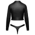Cottelli - kurzes Kunstleder-Jäckchen und Tanga-Set (schwarz) - M