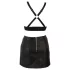 Cottelli - Kunstleder-Top und Minirock-Set (schwarz) - L