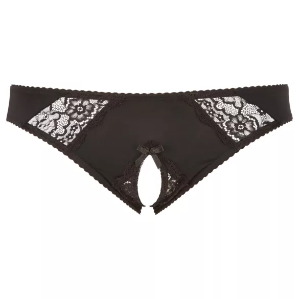Cottelli Plus Size - Spitzen-Offen-Slip (schwarz) - 3XL