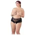 Cottelli Plus Size - Spitzenperlen offener Slip (schwarz) - XL