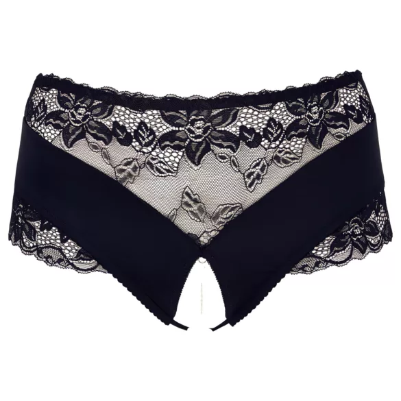 Cottelli Plus Size - Spitzenperlen offener Slip (schwarz) - 2XL
