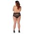 Cottelli Curves - Offene Spitzenpanty (Schwarz) - 2XL