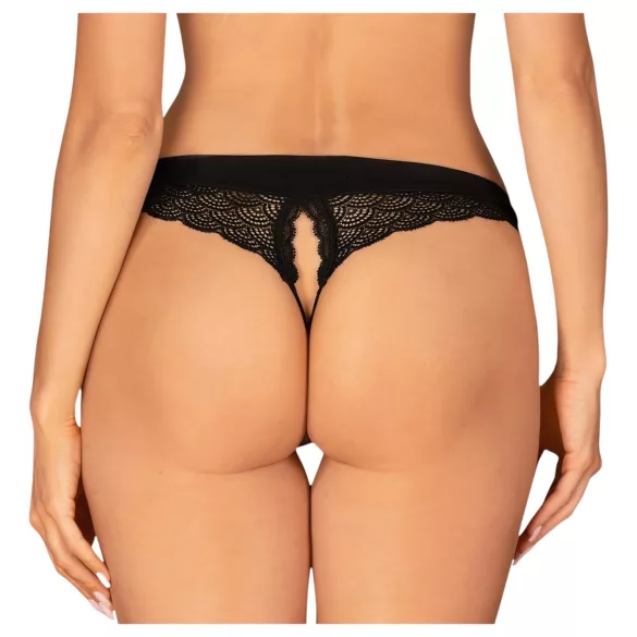 Obsessive Chemeris - Offener Tanga (Schwarz) - M/L