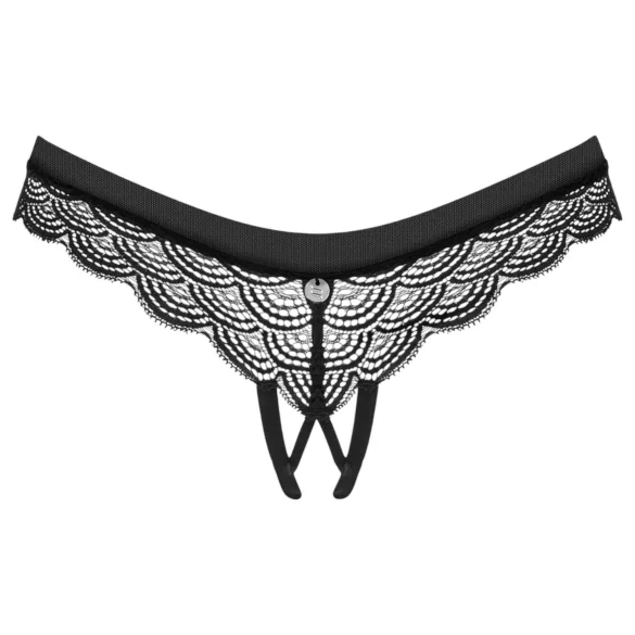 Obsessive Chemeris - Offener Tanga (Schwarz) - M/L