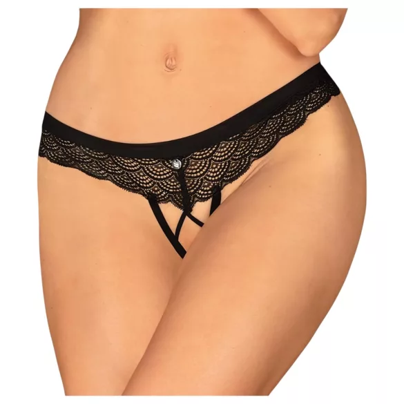 Obsessive Chemeris - Offener Tanga (Schwarz)