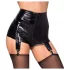 Noir - Glänzende Hotpants mit Strumpfhalter (Schwarz)