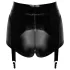 Noir - Glänzende Hotpants mit Strumpfhalter (Schwarz)
