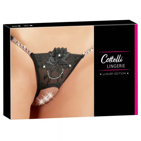 Cottelli - Glänzende Blume - Offener Tanga