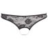 Cottelli - Perlenbesetzter, offener Spitzen-Tanga (schwarz) - XL