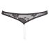 Cottelli - Perlenbesetzter, offener Spitzen-Tanga (schwarz) - XL