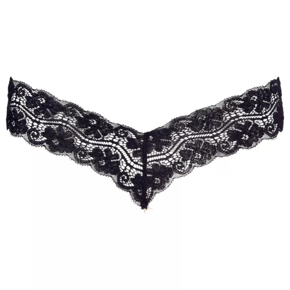 Cottelli - Doppelperlen Spitzen-String (schwarz) - XL