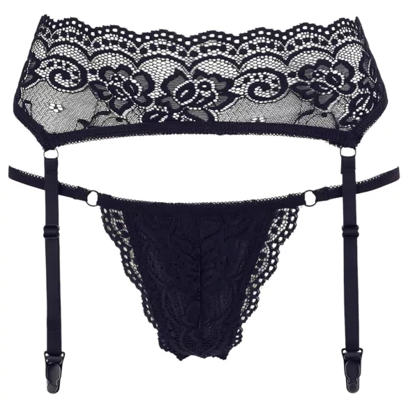 Cottelli - Spitze Strapsgürtel und String (schwarz)