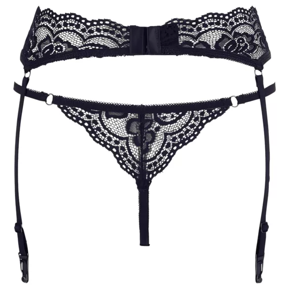 Cottelli - Spitze Strapsgürtel und String (schwarz)