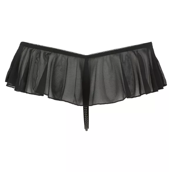Cottelli - Offener, Perlenbesetzter Spitzentanga (Schwarz) - M