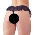 Cottelli - Offener Perlen-String mit Rüschen (Schwarz) - XL