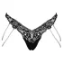 Cottelli - Luxus Perlenstickerei Tanga (schwarz)