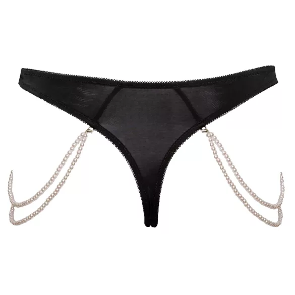 Cottelli - Luxus Perlenstickerei Tanga (schwarz)