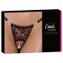 Cottelli - luxuriöser, rosé-perlenbesetzter String (schwarz) - M/L