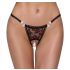 Cottelli - luxuriöser, rosé-perlenbesetzter String (schwarz) - M/L