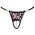 Cottelli - Luxus, rosa Perlentanga (schwarz) - M/L