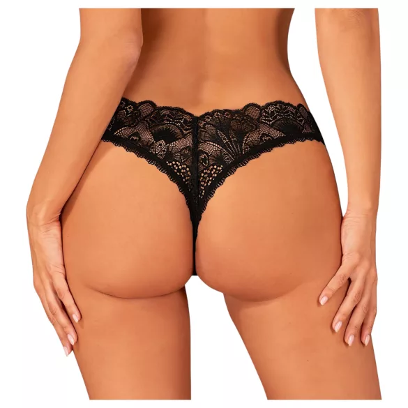 Obsessive Donna Dream - Spitze offener Tanga (schwarz) - M/L