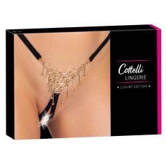 Cottelli - Offener String-Tanga mit Zierde - Schwarz (S-L)