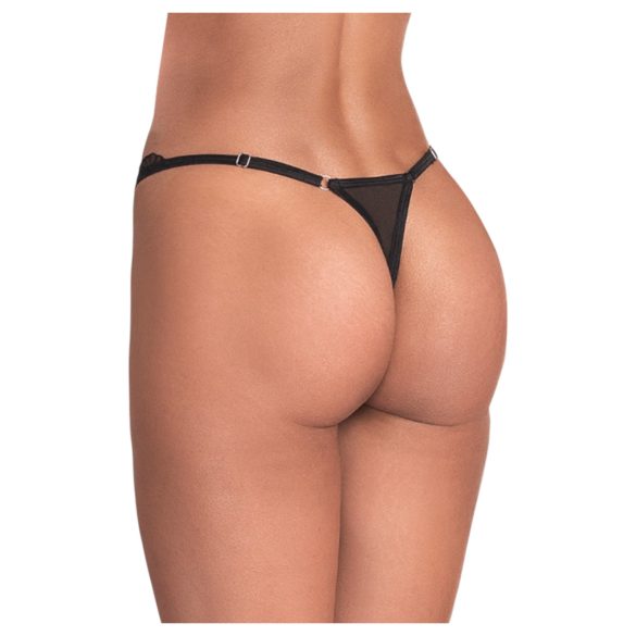 Obsessive - Transparenter Spitzen-Tanga (Schwarz) - L/XL