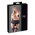 Cottelli Plus Size - Spitzen Strapshemd mit Schnürung (schwarz) - XL