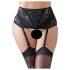 Cottelli Plus Size - Spitzenstrumpfhalter mit Schnürung (Schwarz) - 4XL
