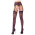 NO:XQSE - Gestreifte Strumpfhose mit Strumpfhalter (Schwarz) - L/XL