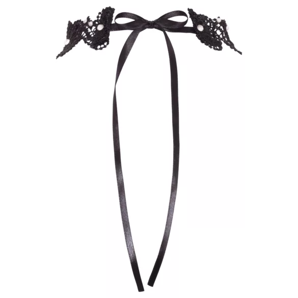 Cottelli - Spitzen- und Perlenhalsband (Schwarz)
