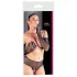 Cottelli Collection - lange, gemusterte schwarze Netz-Handschuhe (S-L)