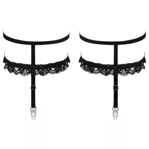 Cottelli - Verzierter Strumpfhaltergurt (schwarz) - L/XL