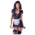 Cottelli - Zimmermädchen-Outfit mit Strapsen (Schwarz-Weiß) - L