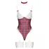 Cottelli - Kariertes Body-Set (Rot) - M