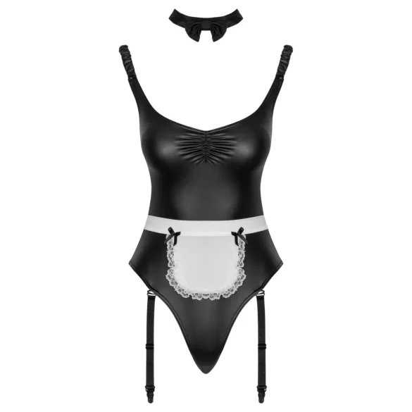 Cottelli - Dienstmädchen-Body mit Schürze (schwarz) - M