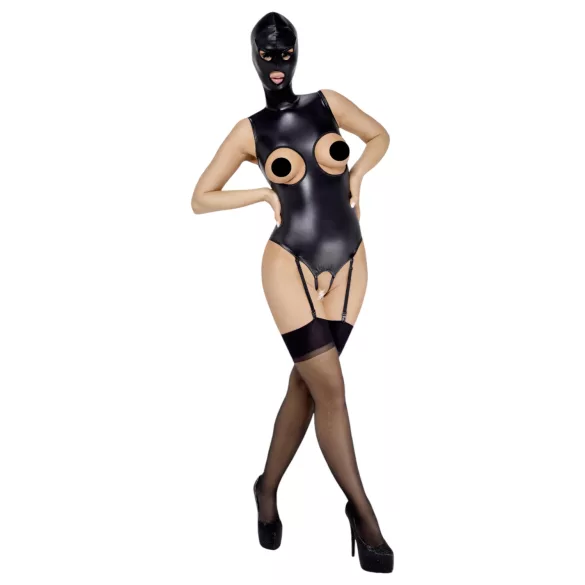 Bad Kitty - Offener Body & Sauggesicht (Schwarz) - L