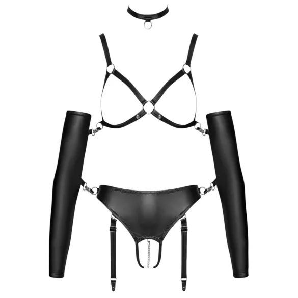 Bad Kitty - Bondage Körpergeschirr Set (schwarz) - L