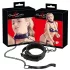 Bad Kitty - Halsband und Leine mit Edelsteinen (schwarz)