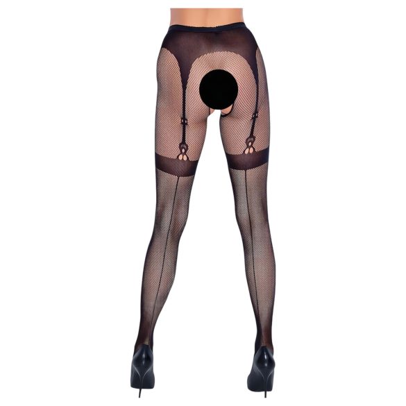 Cottelli Legwear - offene Strümpfe - schwarz (S-L)