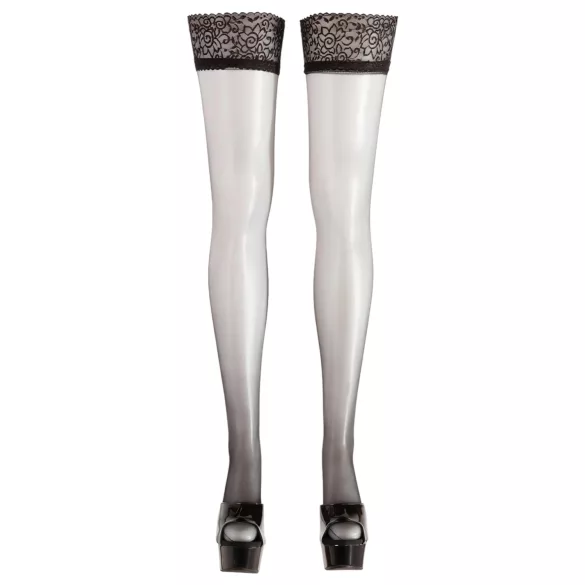 Cottelli - Satinierte Halterlose Strümpfe (Schwarz) - 3/M-L