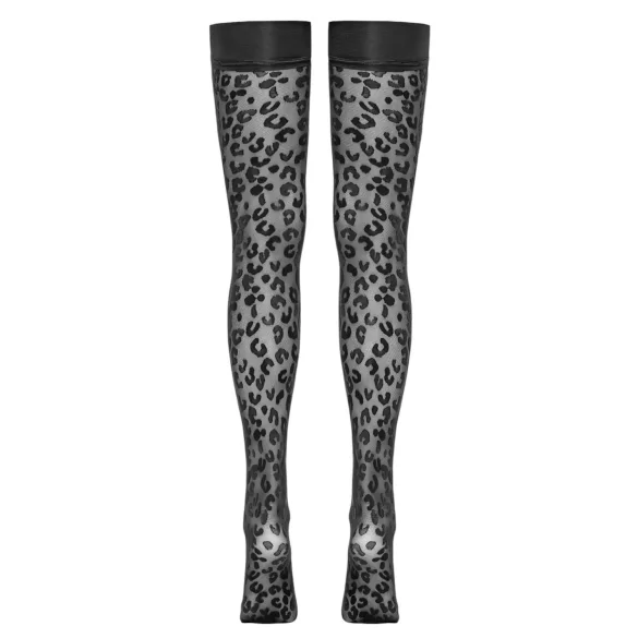 Cottelli Legwear - Leopardenmuster Strümpfe (schwarz)
