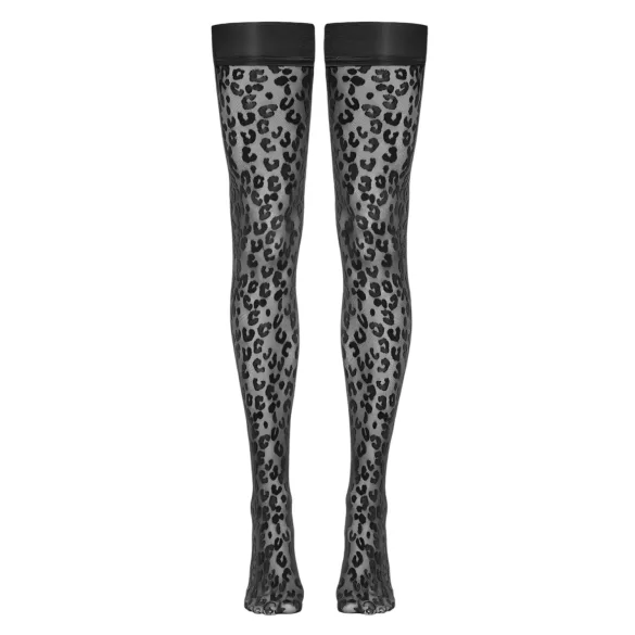 Cottelli Legwear - Leopardenmuster Strümpfe (schwarz) - 4