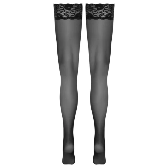 Cottelli - Halterlose Strümpfe mit Spitzenabschluss (schwarz) - 3