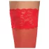 Cottelli - Spitze Strümpfe mit Blumenmuster (rot) - 5/XL