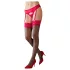 Cottelli - Strapsstrümpfe rot Spitze (schwarz) - 7