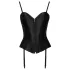 Cottelli Party - Satin-Korsett mit Strapshaltern (schwarz)